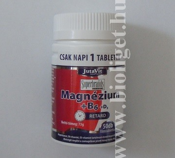Magnézium+B6+D3-vitamin filmtabletta, 50 db